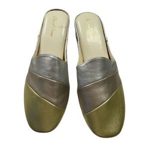 Daniel Green Denise Metallic Tri-Color Mules Slippers Sz. 7